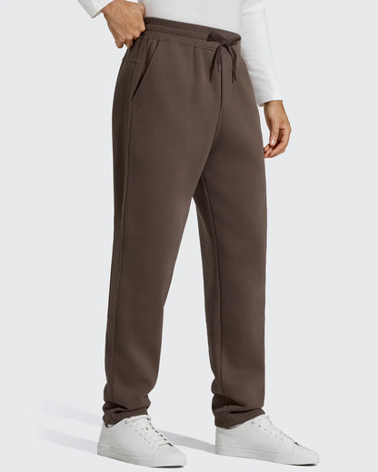 Flurrylux Pantalones de Hombre de Algodón de Pierna Recta con Cordón y Forro Polar