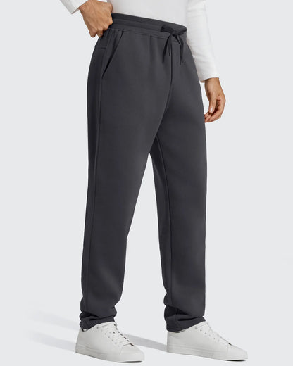 Flurrylux Pantalones de Hombre de Algodón de Pierna Recta con Cordón y Forro Polar