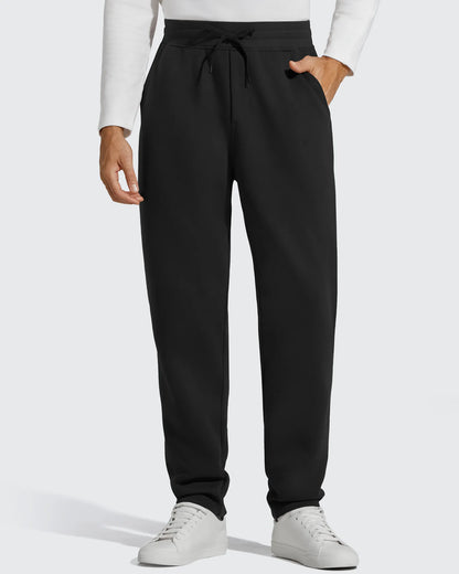Flurrylux Pantalones de Hombre de Algodón de Pierna Recta con Cordón y Forro Polar
