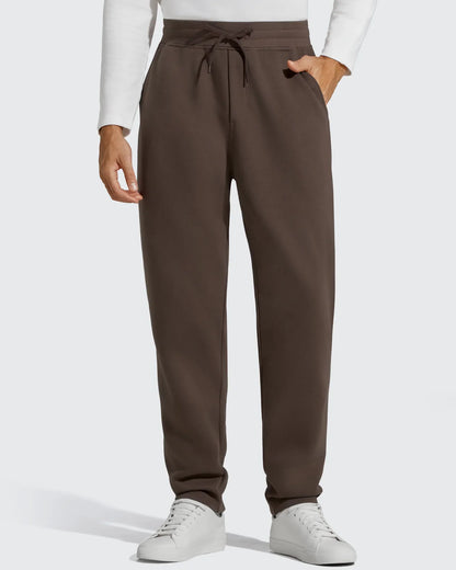 Flurrylux Pantalones de Hombre de Algodón de Pierna Recta con Cordón y Forro Polar