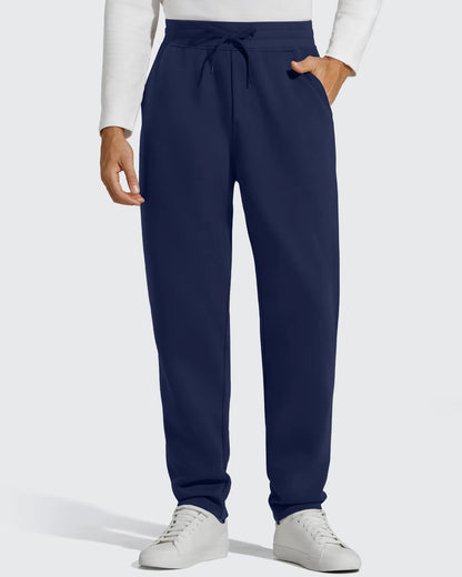 Flurrylux Pantalones de Hombre de Algodón de Pierna Recta con Cordón y Forro Polar
