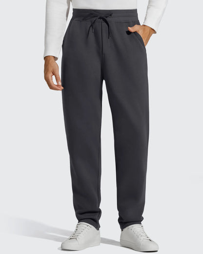 Flurrylux Pantalones de Hombre de Algodón de Pierna Recta con Cordón y Forro Polar