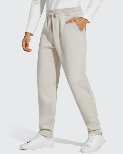 Flurrylux Pantalones de Hombre de Algodón de Pierna Recta con Cordón y Forro Polar