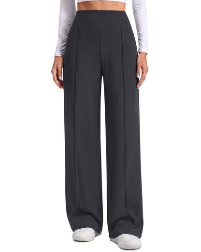 G4Free EverGoing Pantalones de yoga de pierna ancha de talle alto con costura frontal y bolsillos