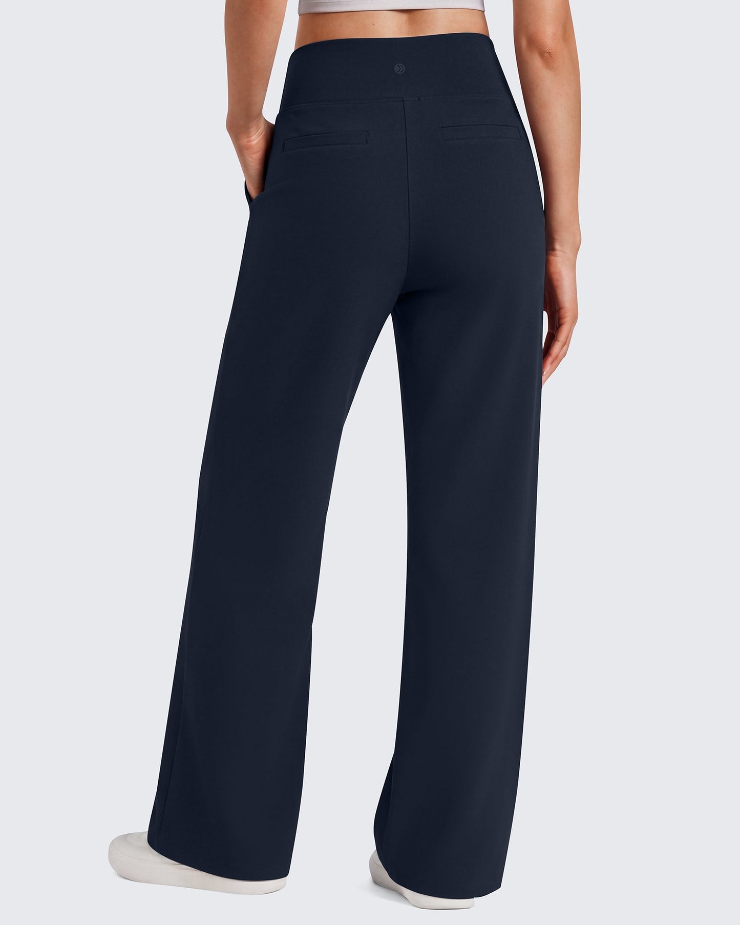 G4Free EverGoing Pantalones de yoga de pierna ancha de talle alto con costura frontal y bolsillos