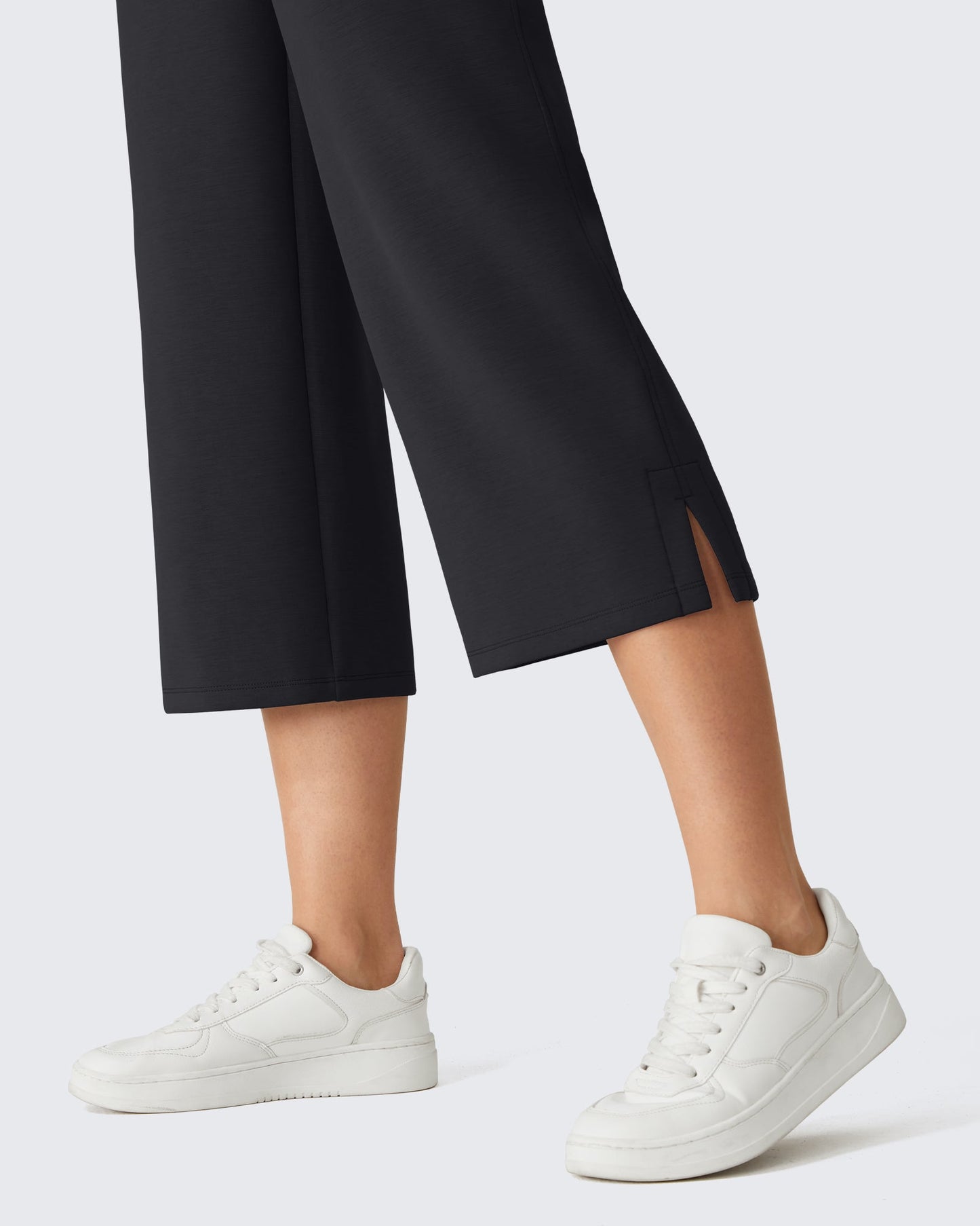 G4Free Smoofit Pantalones Capri de Pierna Ancha con Cordón y Bolsillos