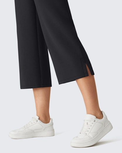 G4Free Smoofit Pantalones Capri de Pierna Ancha con Cordón y Bolsillos