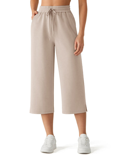 G4Free Smoofit Pantalones Capri de Pierna Ancha con Cordón y Bolsillos