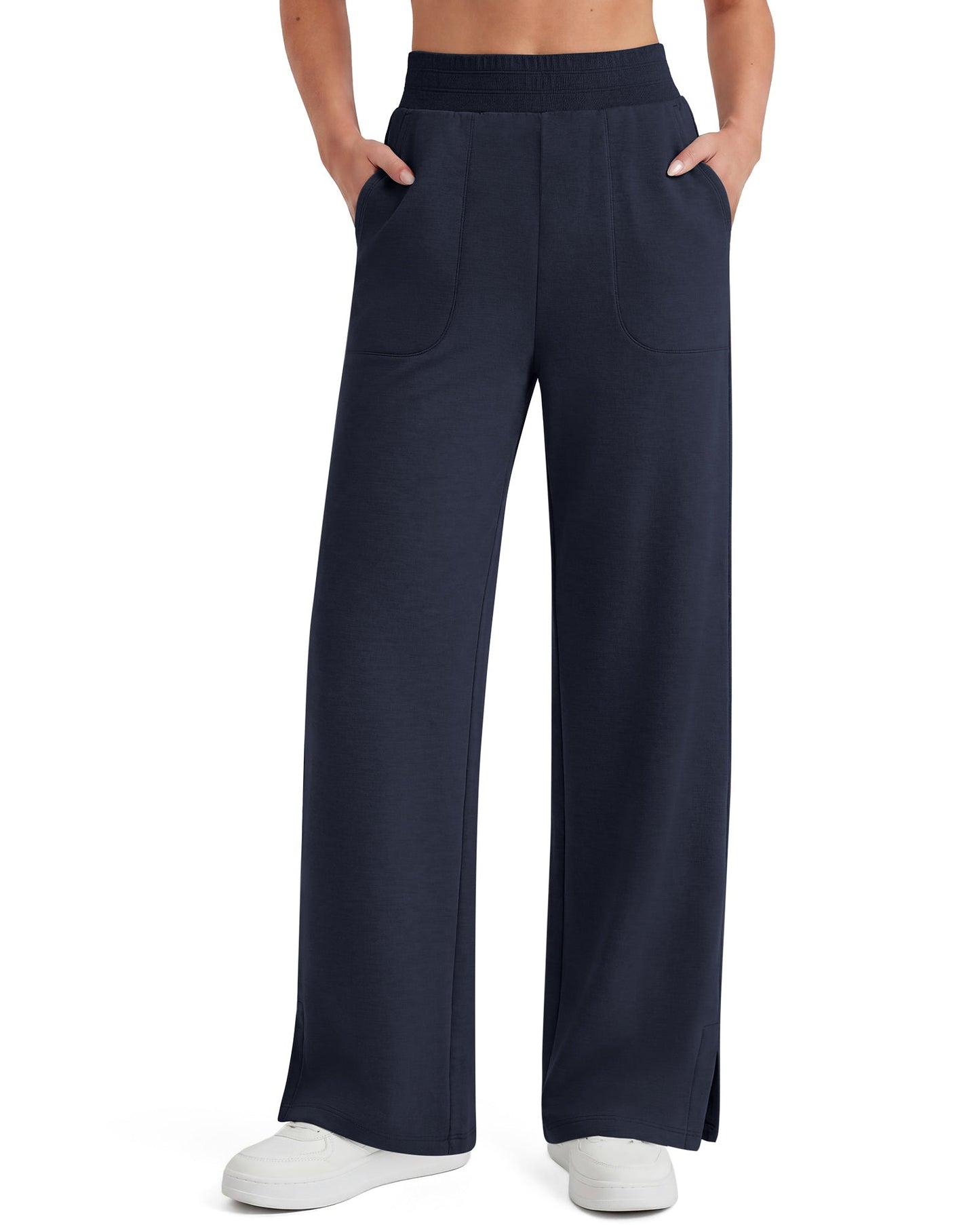 Pantalones de chándal suaves de modal Smoofit G4Free, cintura acanalada, aberturas laterales con bolsillos
