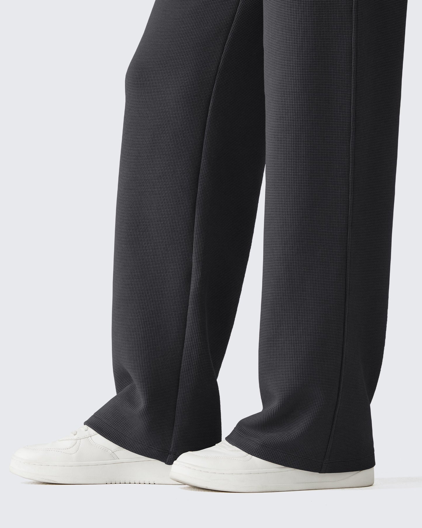 Pantalones de vestir G4Free Waffle de pernera ancha, de talle alto y elásticos