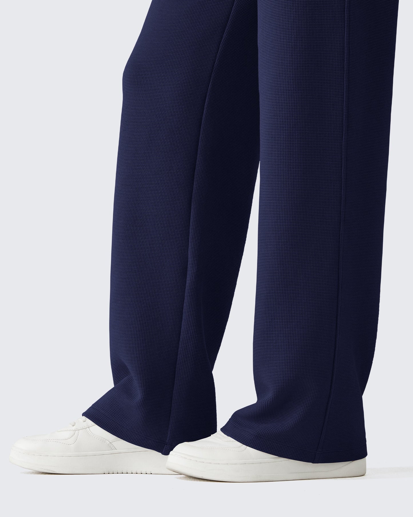 Pantalones de vestir G4Free Waffle de pernera ancha, de talle alto y elásticos