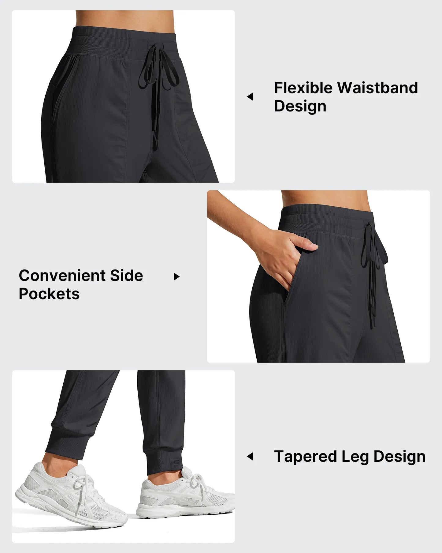 Pantalones de chándal ligeros con tobillos ajustados y cordón