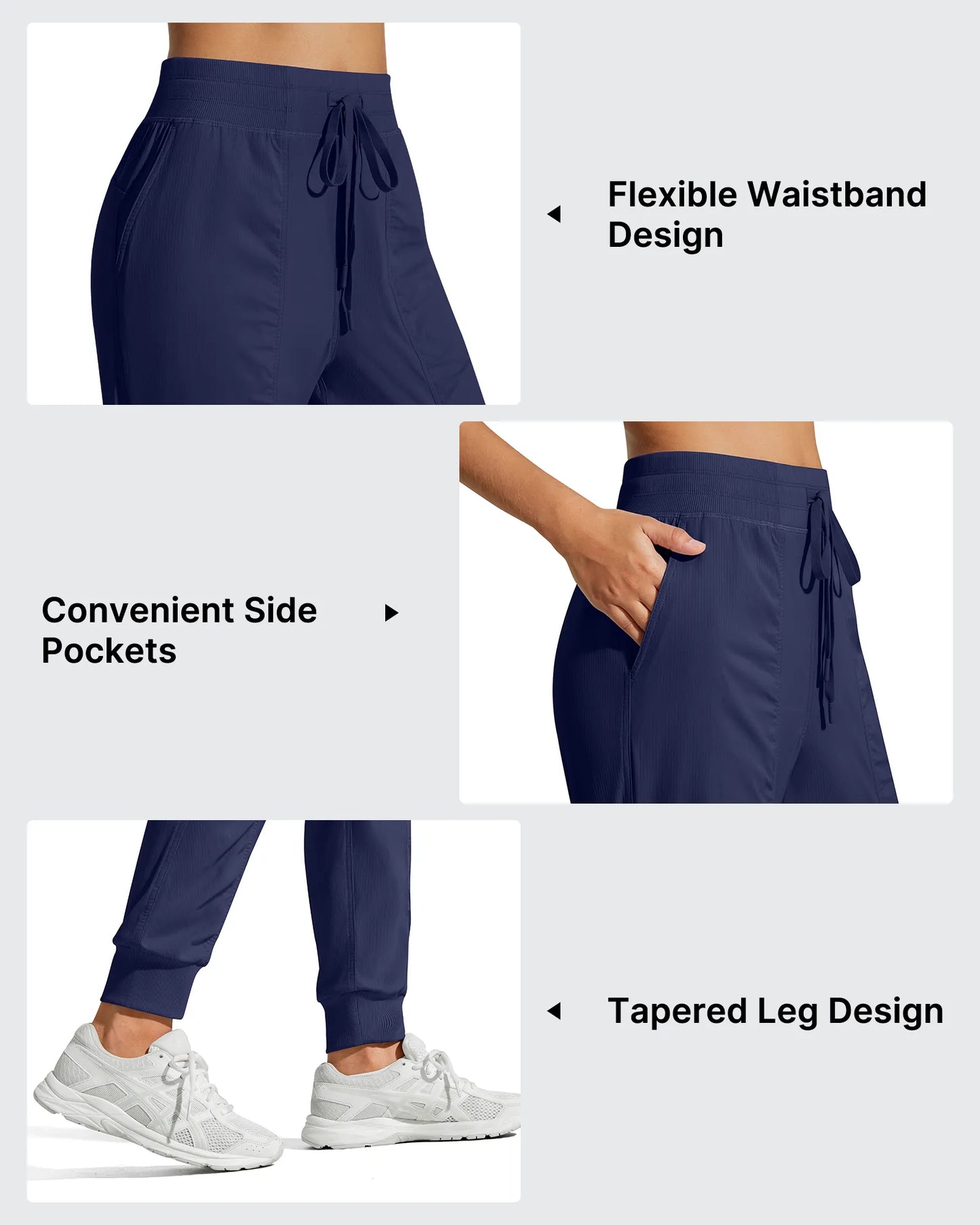 Pantalones de chándal ligeros con tobillos ajustados y cordón