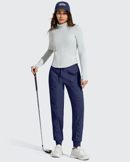 Pantalones de chándal ligeros con tobillos ajustados y cordón