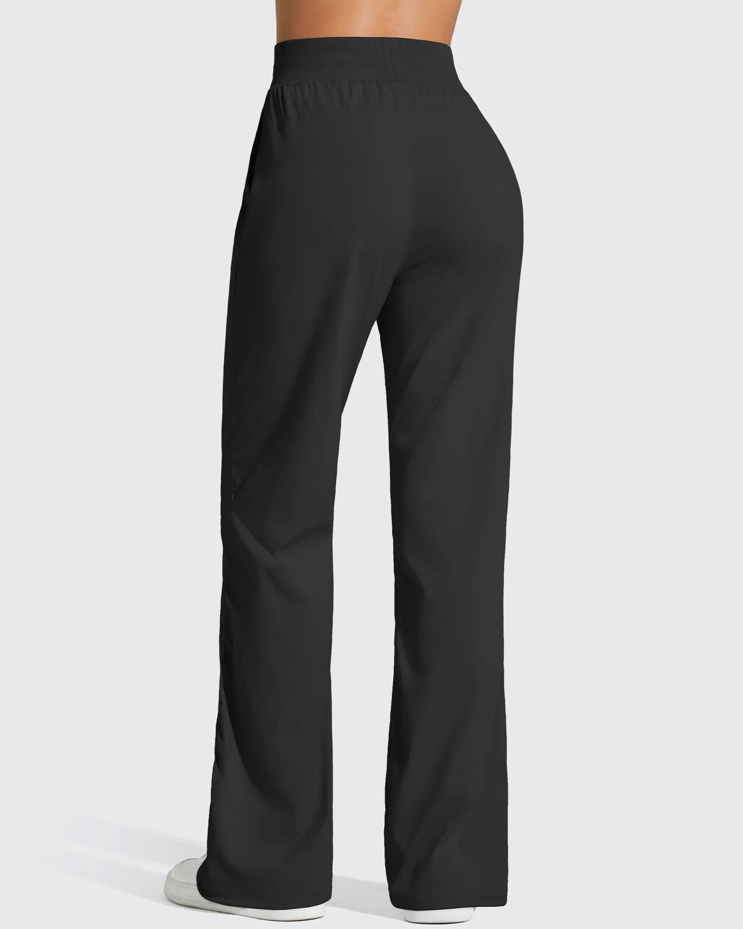 Pantalón de chándal ligero de pierna recta, fruncido y con cordón