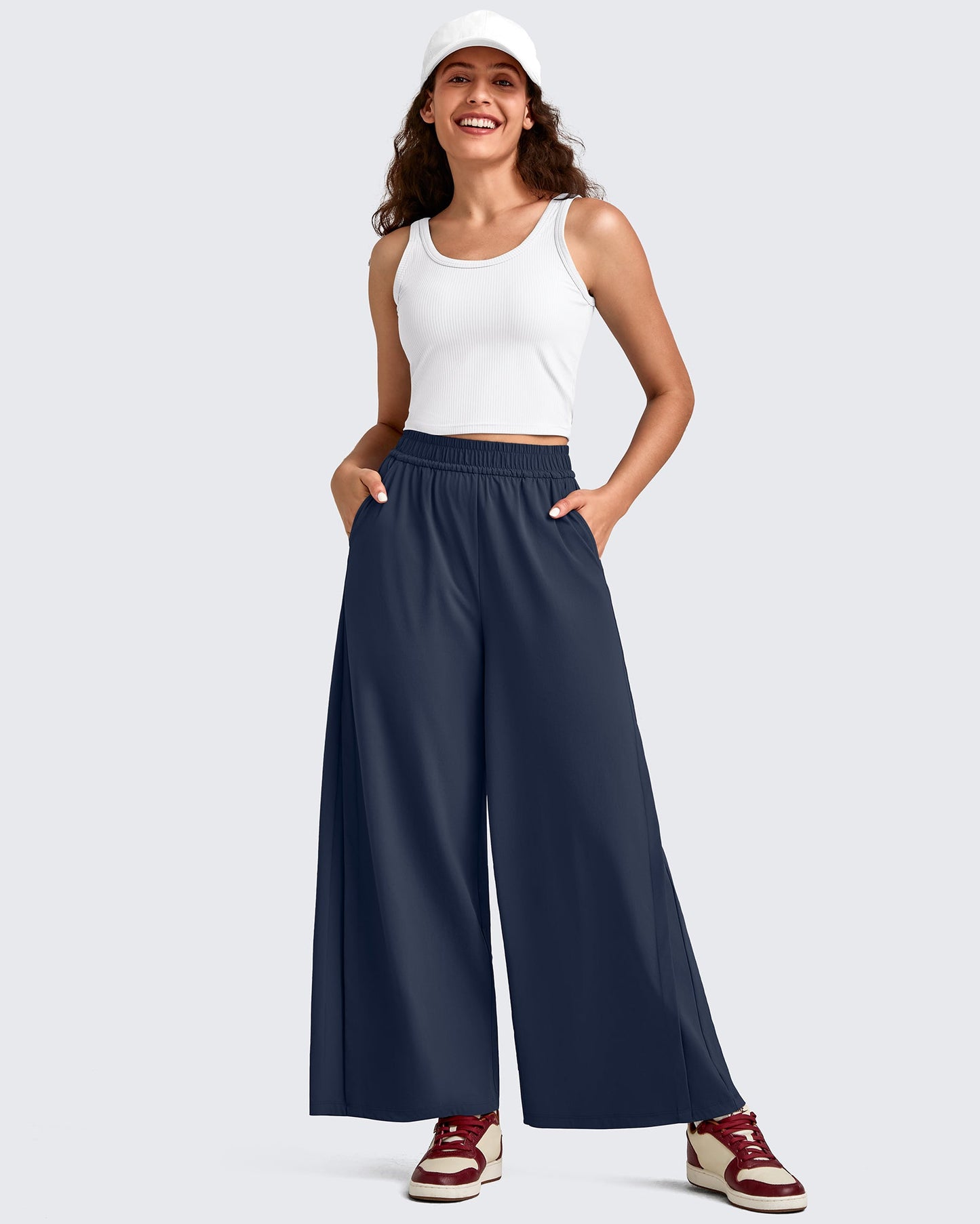 Pantalones Palazzo Anchos Ligeros al Tobillo