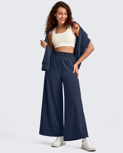 Pantalones Palazzo Anchos Ligeros al Tobillo