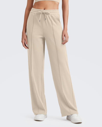 Pantalón Casual con Pliegues Delanteros Sueltos y Cordón