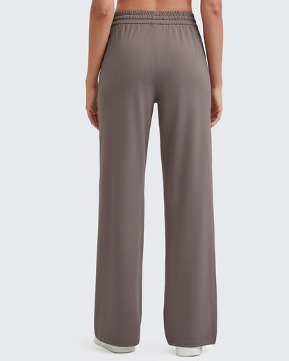 Pantalón Casual con Pliegues Delanteros Sueltos y Cordón