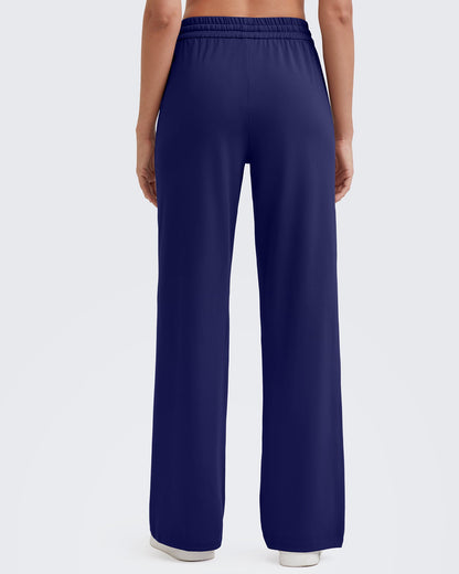 Pantalón Casual con Pliegues Delanteros Sueltos y Cordón