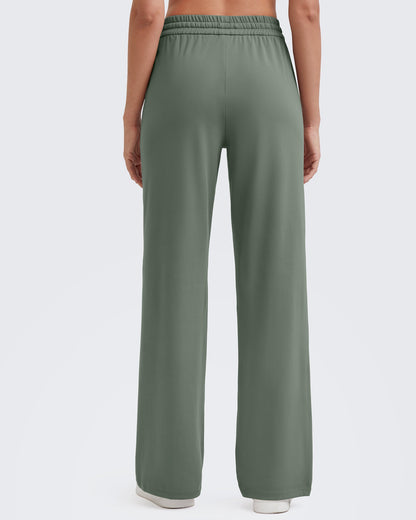 Pantalón Casual con Pliegues Delanteros Sueltos y Cordón