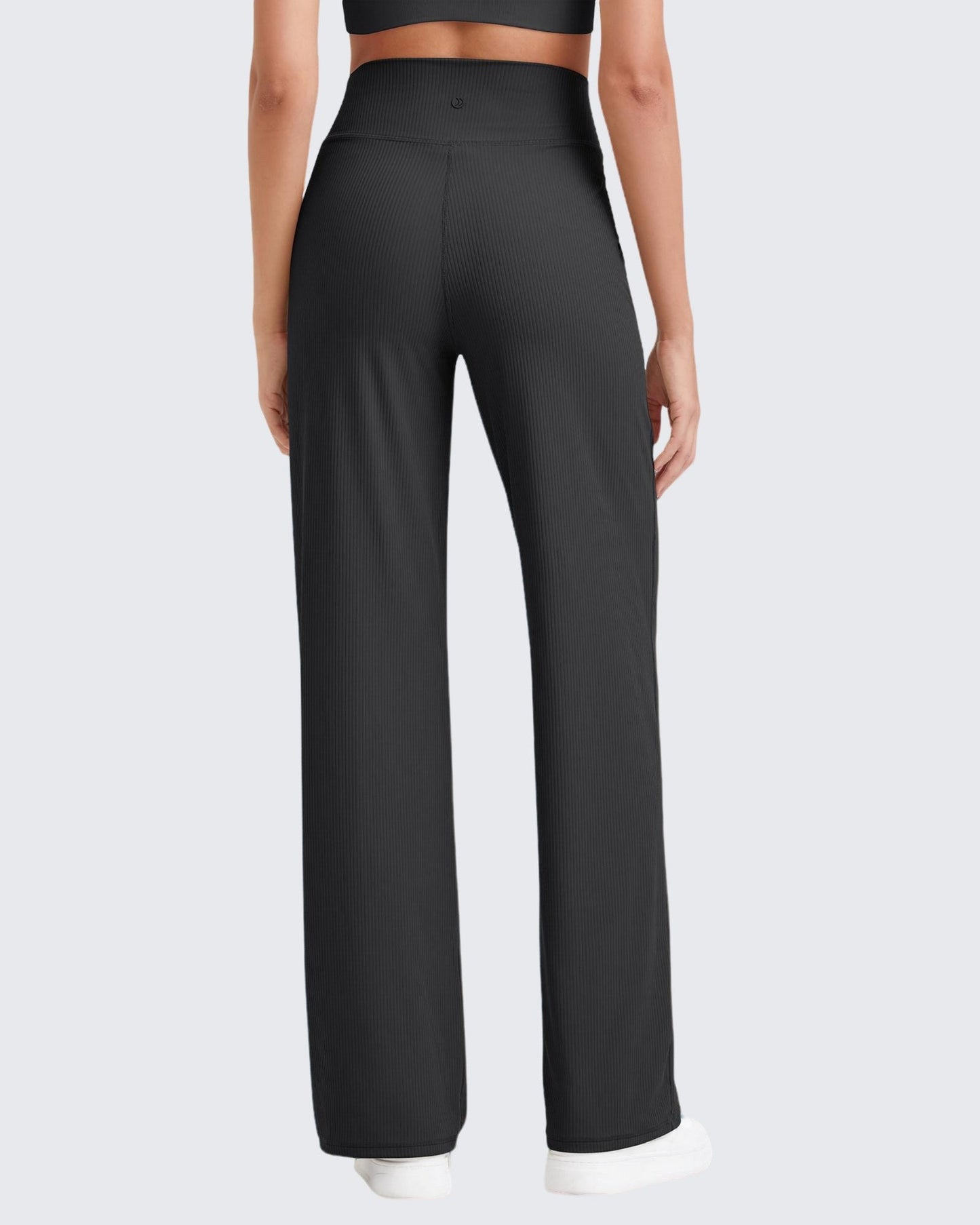 Pantalones de trabajo sin costuras de tiro alto con textura acanalada