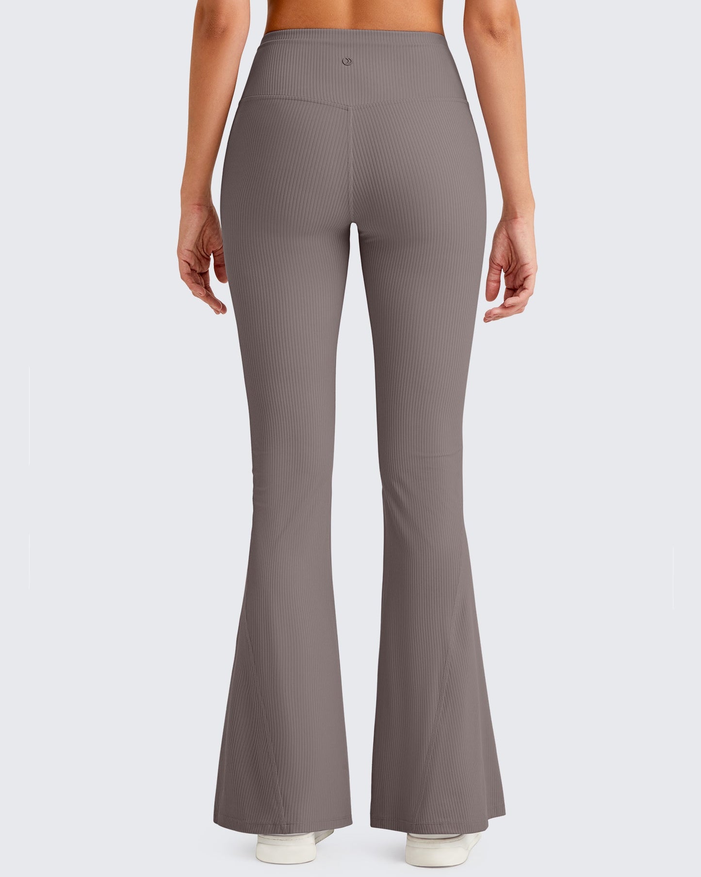 Pantalones de yoga acampanados acanalados con control de abdomen