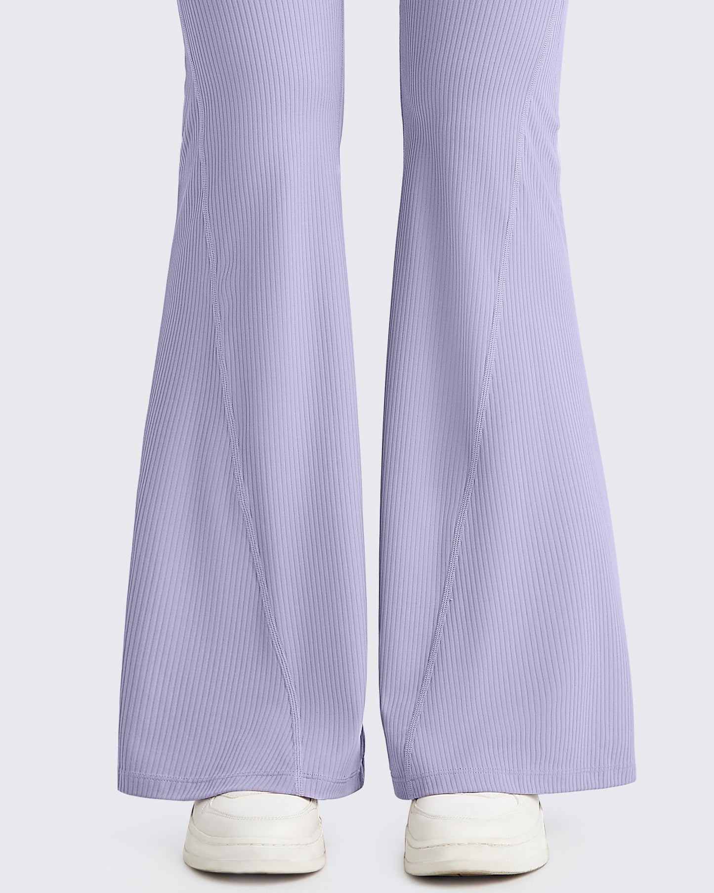Pantalones de yoga acampanados acanalados con control de abdomen