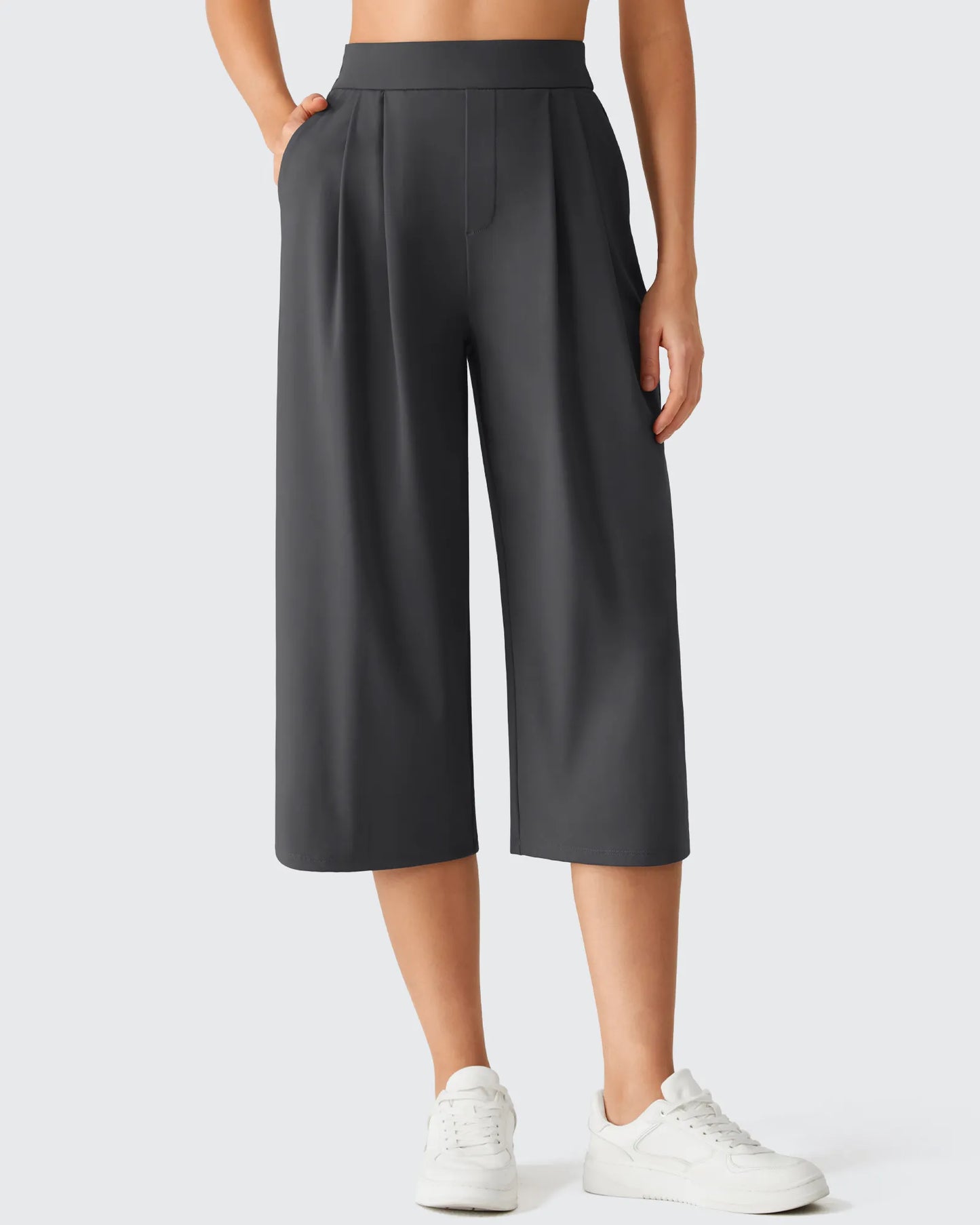 Pantalones capri ShiftReady de pierna ancha con cintura elástica de 18''