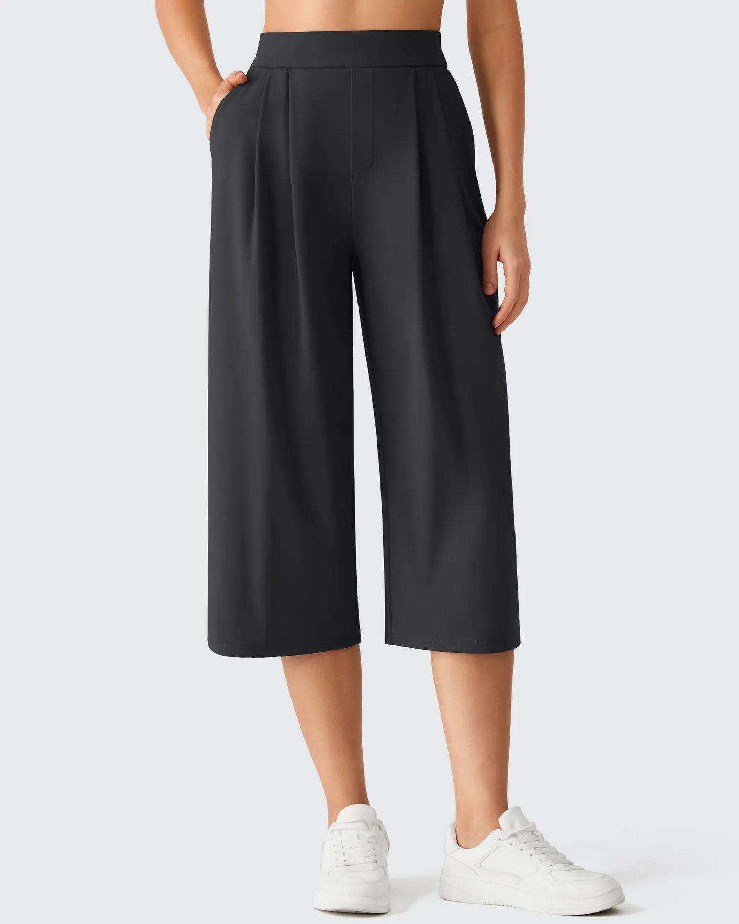 Pantalones capri ShiftReady de pierna ancha con cintura elástica de 18''