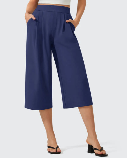 Pantalones capri ShiftReady de pierna ancha con cintura elástica de 18''