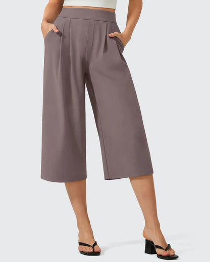 Pantalones capri ShiftReady de pierna ancha con cintura elástica de 18''