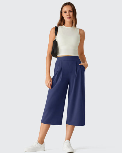 Pantalones capri ShiftReady de pierna ancha con cintura elástica de 18''