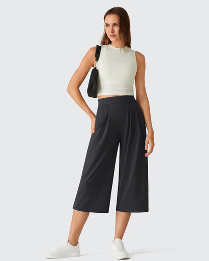 Pantalones capri ShiftReady de pierna ancha con cintura elástica de 18''