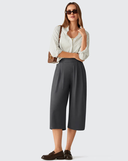 Pantalones capri ShiftReady de pierna ancha con cintura elástica de 18''