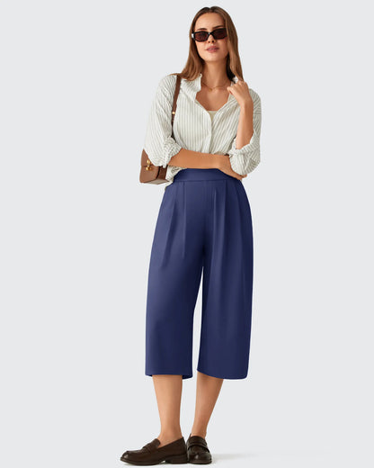Pantalones capri ShiftReady de pierna ancha con cintura elástica de 18''