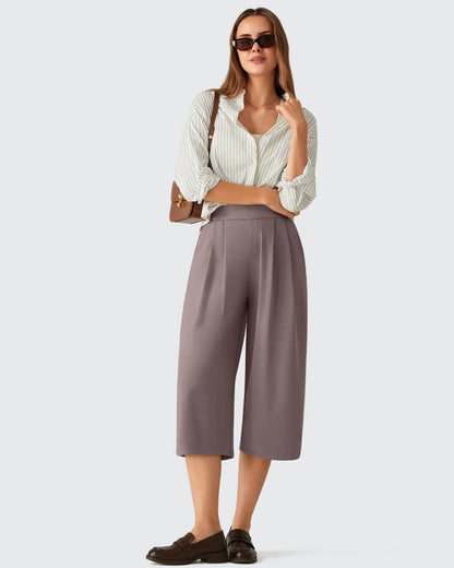 Pantalones capri ShiftReady de pierna ancha con cintura elástica de 18''
