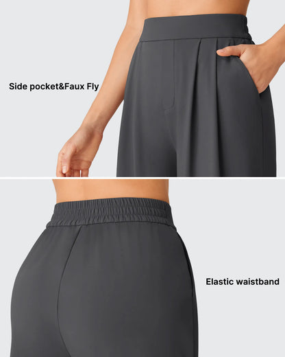 Pantalones capri ShiftReady de pierna ancha con cintura elástica de 18''