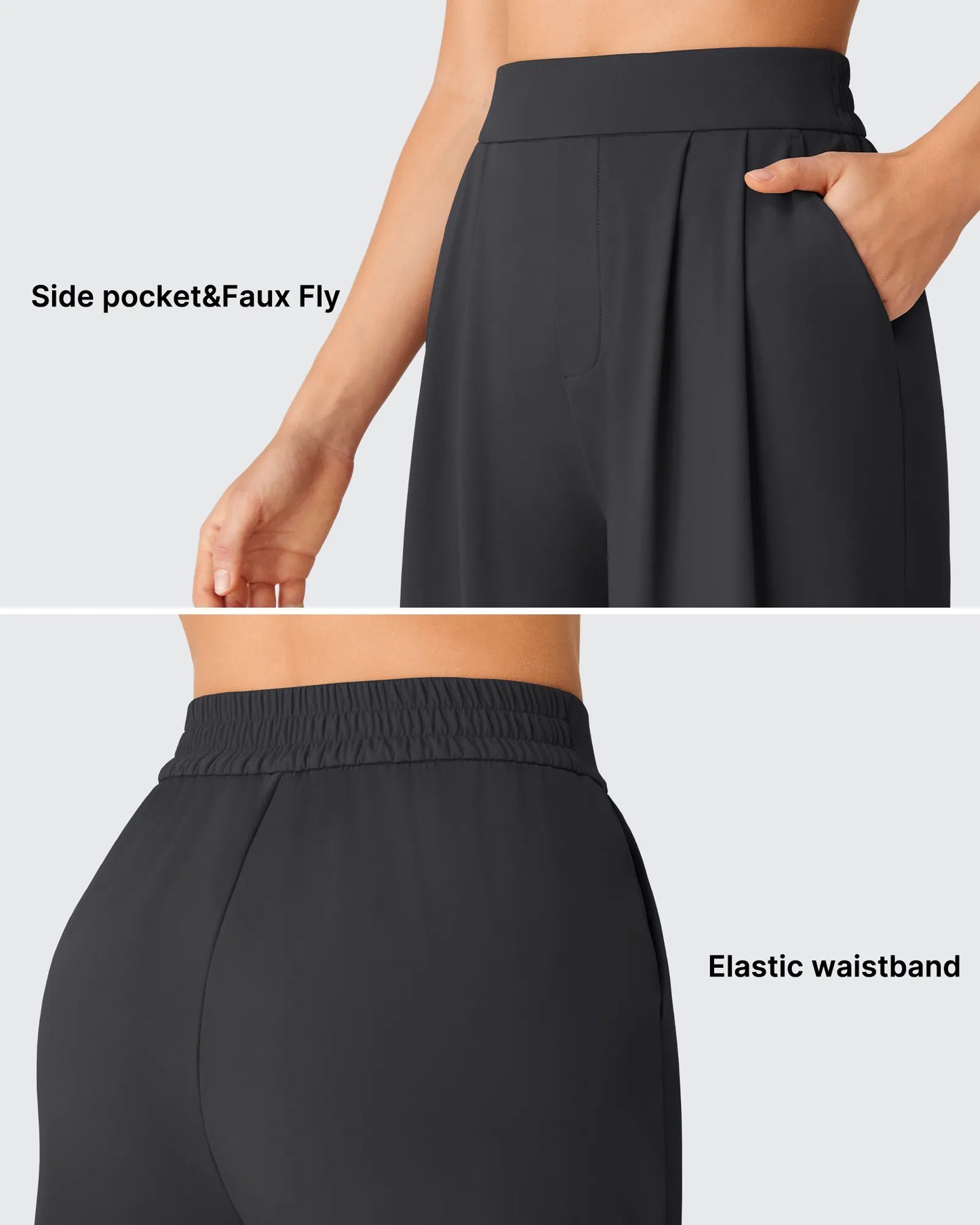 Pantalones capri ShiftReady de pierna ancha con cintura elástica de 18''