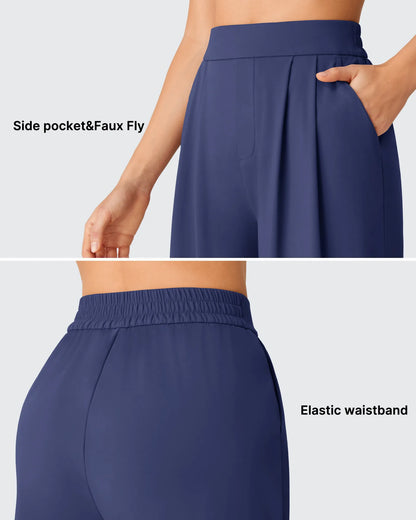 Pantalones capri ShiftReady de pierna ancha con cintura elástica de 18''