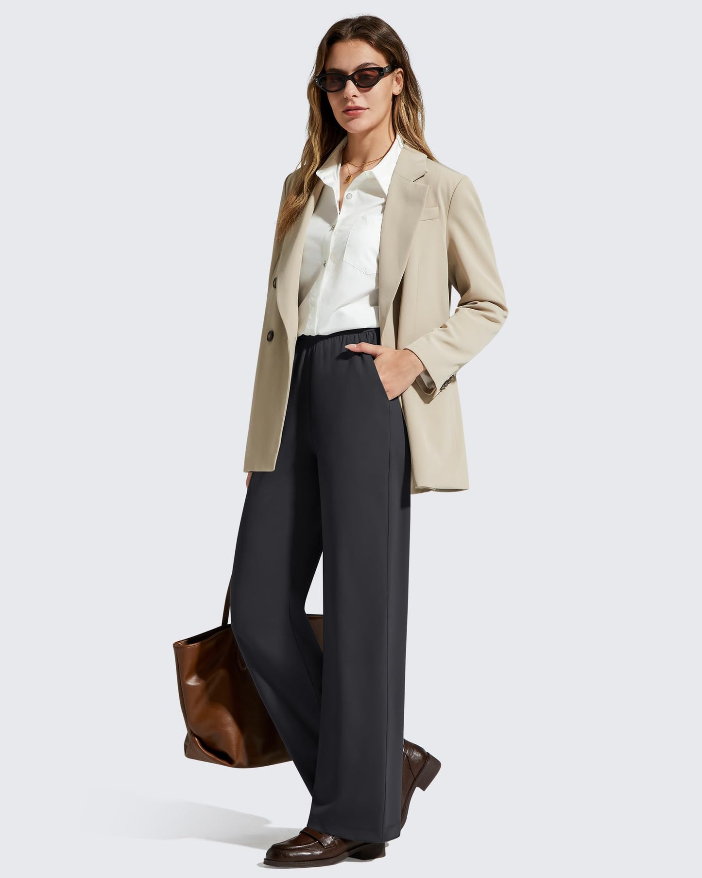 Pantalones de vestir rectos de talle alto ShiftReady