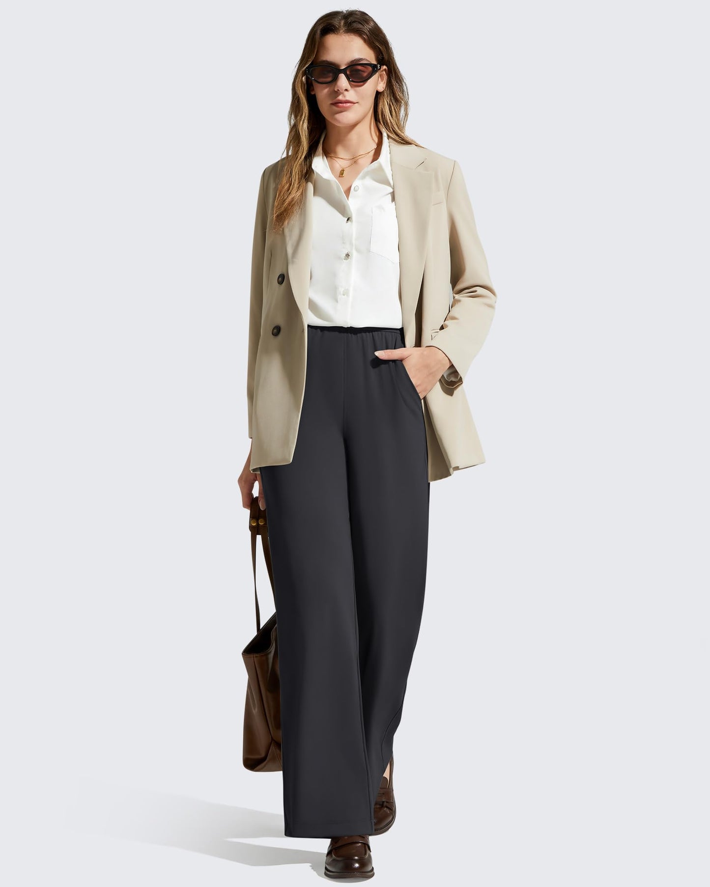 Pantalones de vestir rectos de talle alto ShiftReady