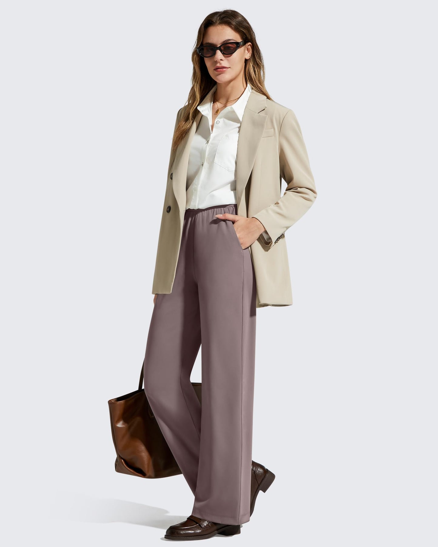 Pantalones de vestir rectos de talle alto ShiftReady