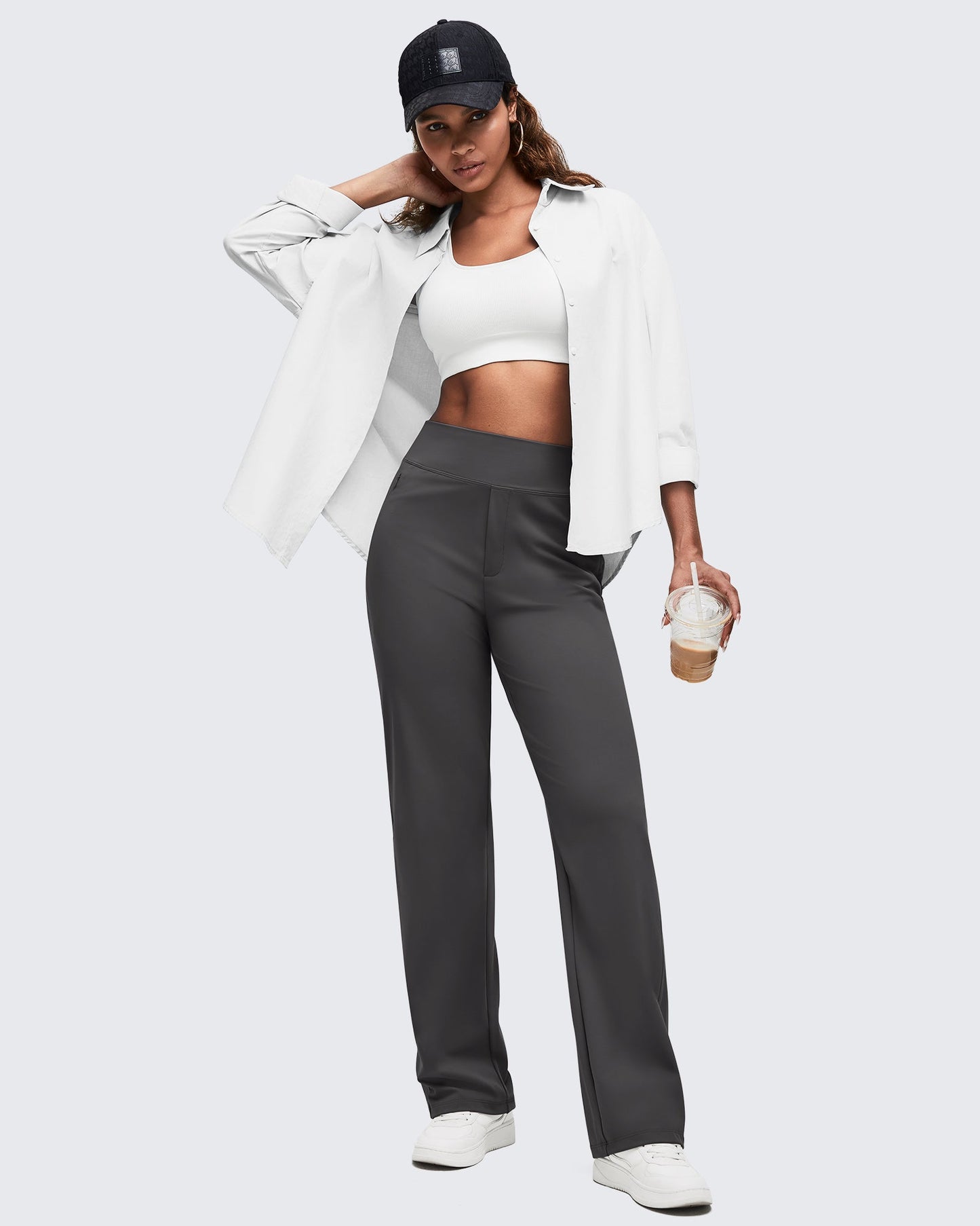 Pantalones de vestir ShiftReady de cintura alta con bolsillos ocultos con cremallera