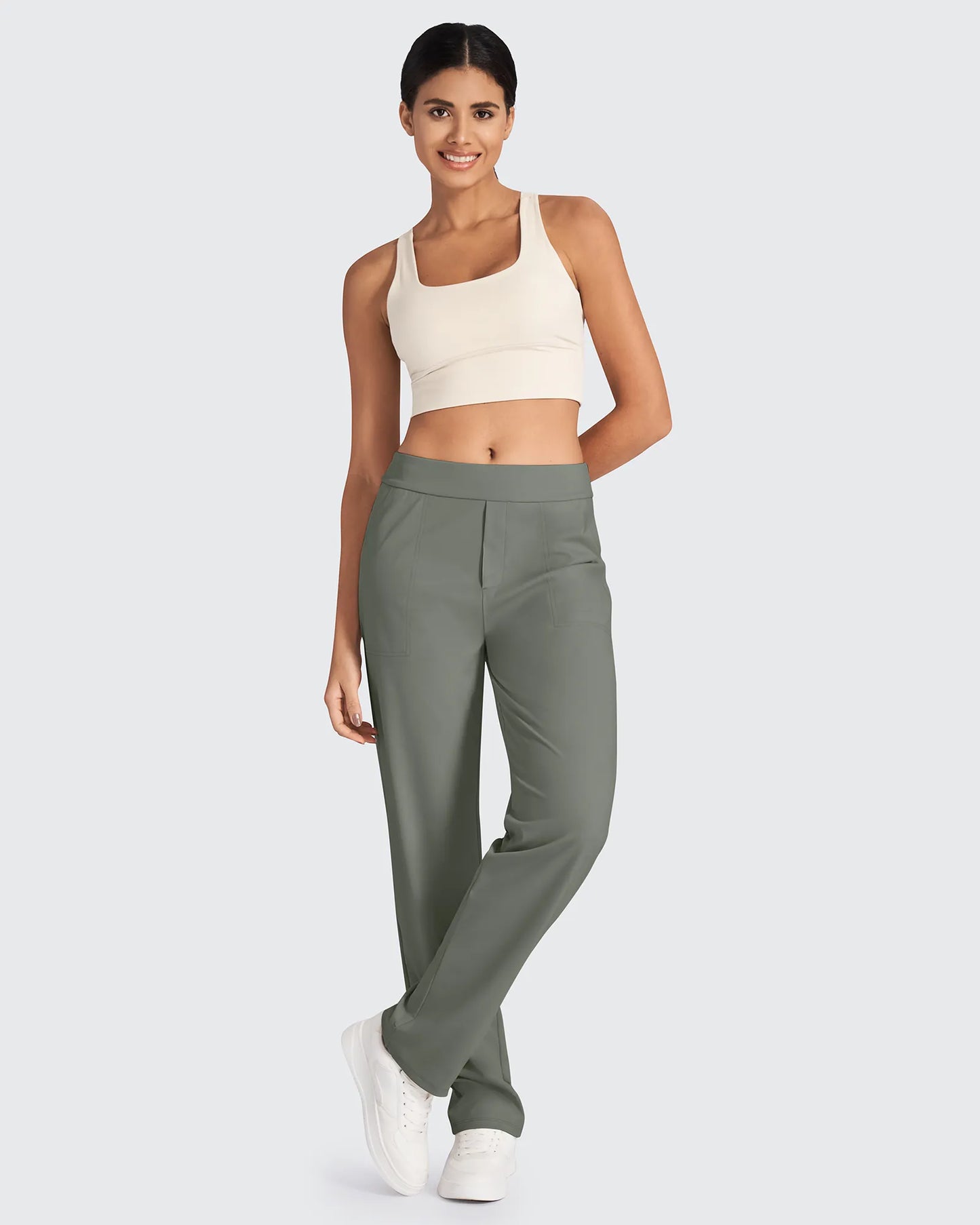 Pantalones de vestir rectos de talle alto ShiftReady