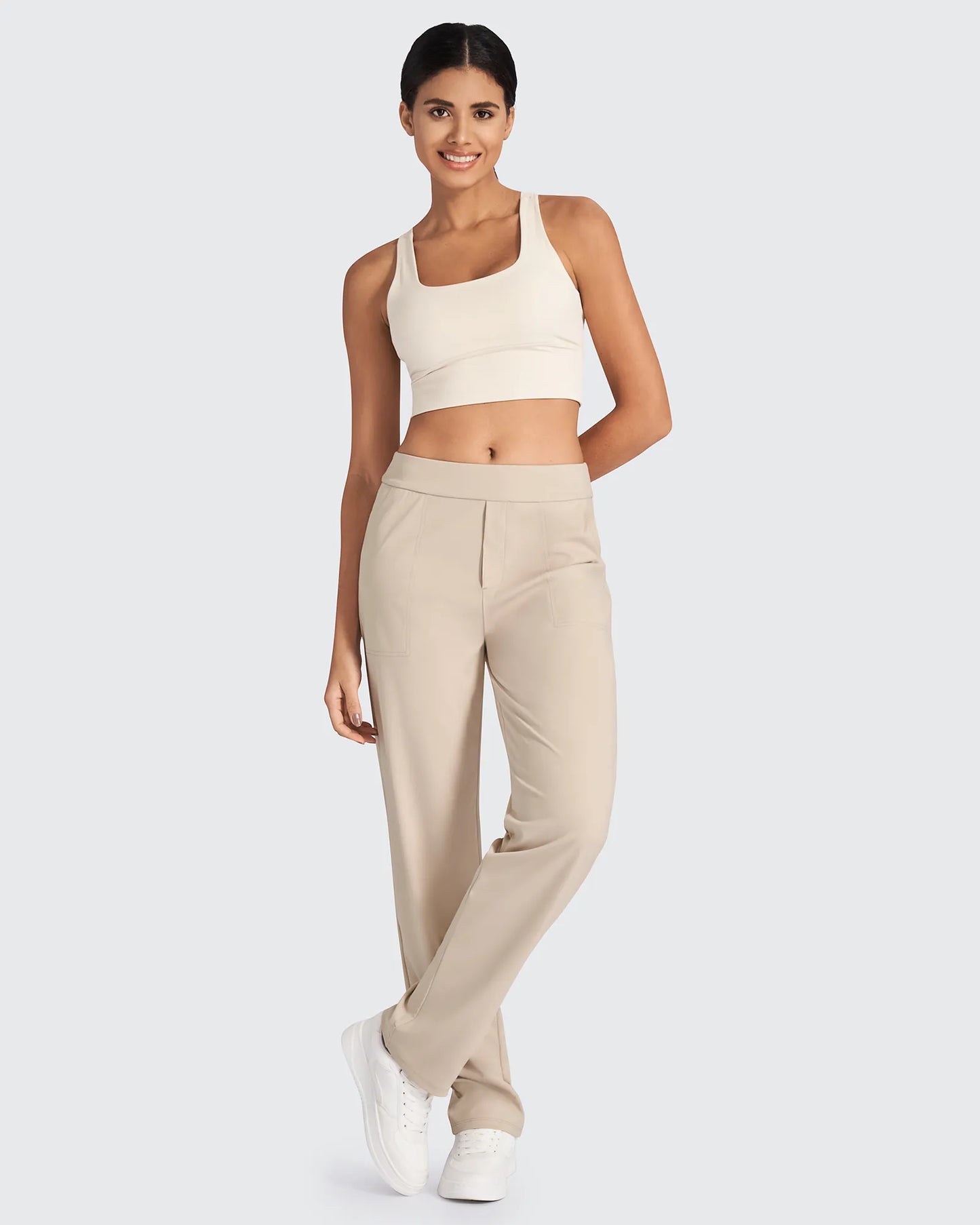 Pantalones de vestir rectos de talle alto ShiftReady - Largo regular