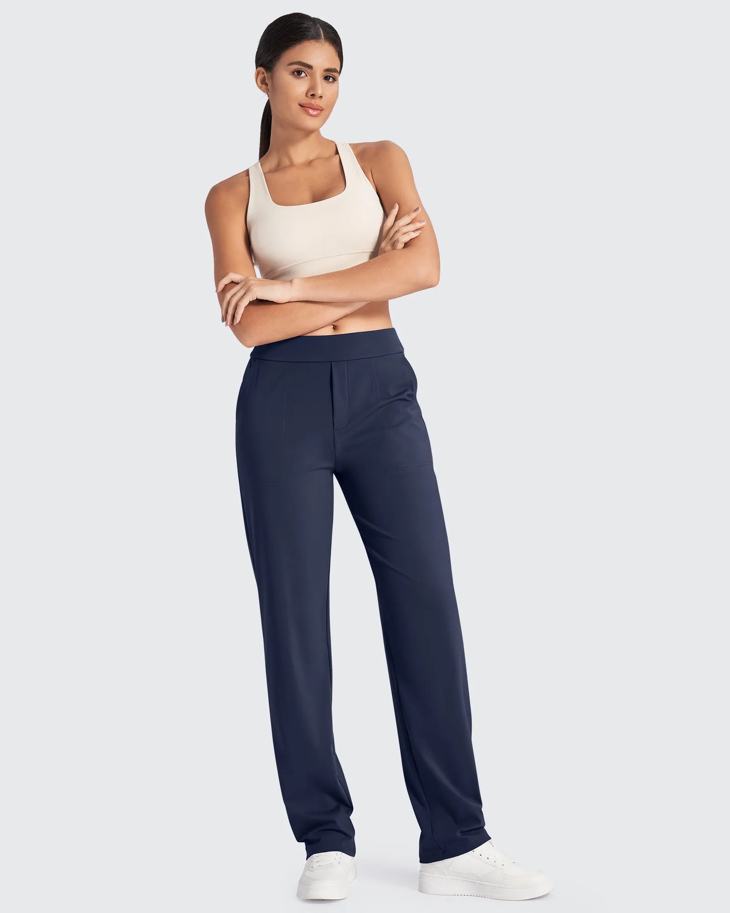 Pantalones de vestir rectos de talle alto ShiftReady - Largo regular