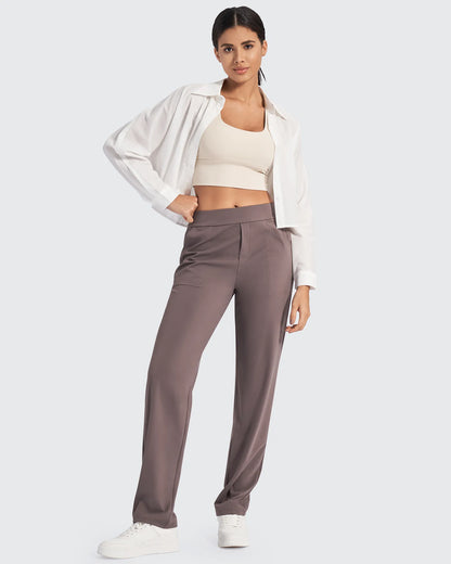 Pantalones de vestir rectos de talle alto ShiftReady