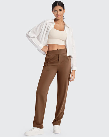 Pantalones de vestir rectos de talle alto ShiftReady Petite