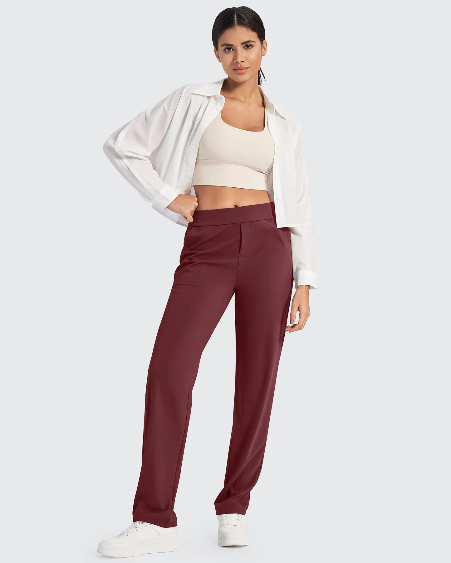 Pantalones de vestir rectos de talle alto ShiftReady